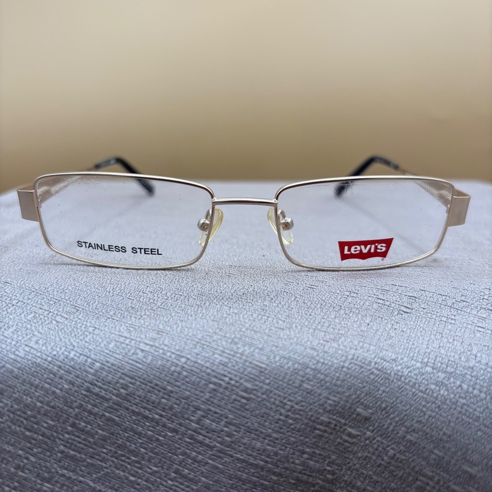 Levis LS 556-3 Gold Stainless Steel Rectangular Eyeglasses Frames 51-17-135 New